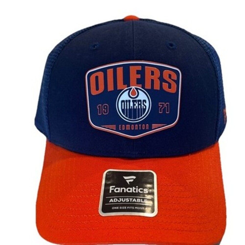 NWT Fanatics Edmonton Oilers 1971 Snapback Hat Cap Blue Orange